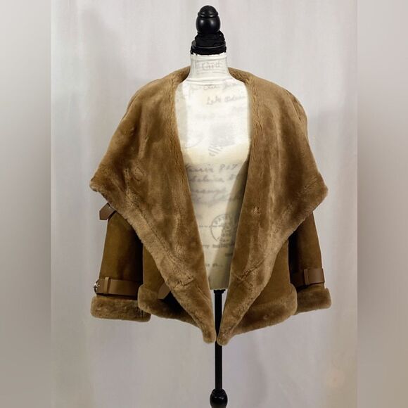 Shoreditch Ski Club Darling Buckled Shearling Coat size XS - Picture 8 of 13